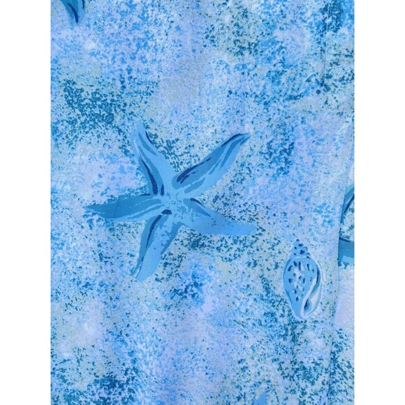 Vtg Sleeveless Maxi Dress Size S Small Square Neck Pocket Starfish Print Rayon - Picture 16 of 16